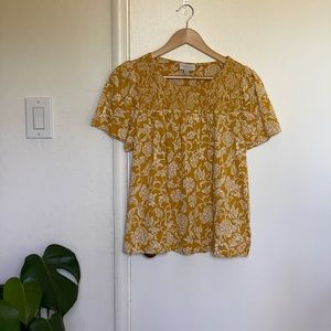 NWT Lucky Brand Yellow Floral Boho Top